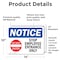 Signmission Stop Employee Entrance Only Sign, Vinyl Decal, 14in W x 10in L, 2PK OS-2PACK-NS-D-1014-L-18477 - alternate 2